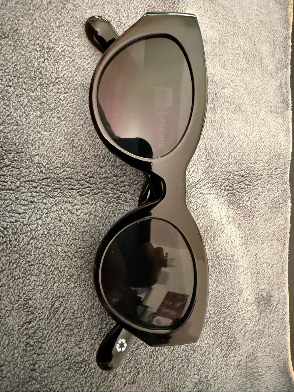 SAD Eyewear Facade Sunglasses Black Cat Eye Frame Black Lens